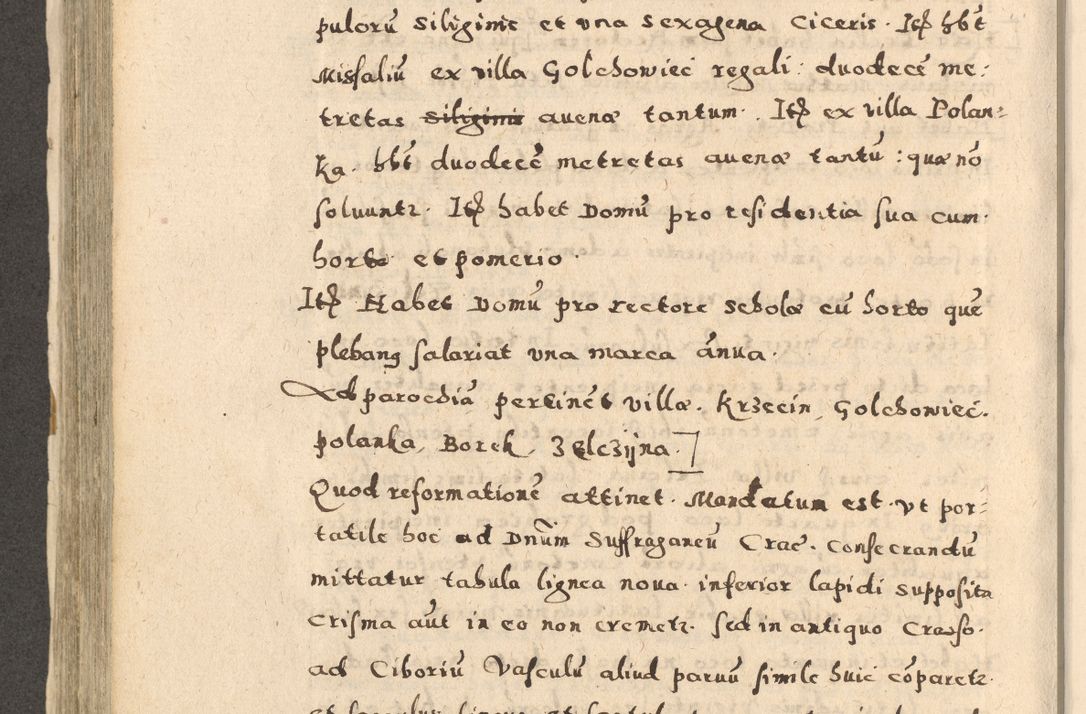 Zdjęcie nr 416 dla obiektu archiwalnego: Acta visitationis exterioris decanatuum Oswiecimensis, Novi Montis, Zatoriensis et Skamnesis ad archidiaconatum Cracoviensem pertinentium per R. D. Christophorum Kazimirski, nominatum episcopum Kijoviensem et praepositum Tarnoviensem ex commissione Illustr. Principis D. Georgii, divina miseratione S.R.E. tituli s. Sixti cardinalis presbiteri Radziwiłł nuncupati, episcopatus Cracoviensis administratoris perpetui, in Olica er Nieswież ducis a. D. 1598