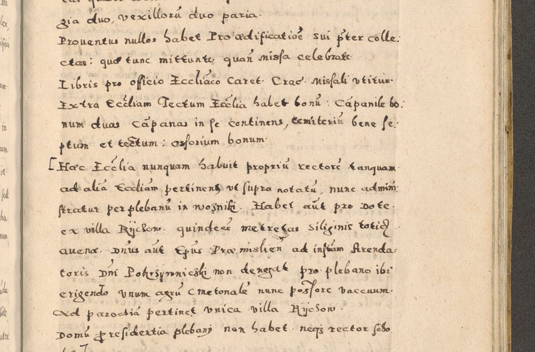 Zdjęcie nr 405 dla obiektu archiwalnego: Acta visitationis exterioris decanatuum Oswiecimensis, Novi Montis, Zatoriensis et Skamnesis ad archidiaconatum Cracoviensem pertinentium per R. D. Christophorum Kazimirski, nominatum episcopum Kijoviensem et praepositum Tarnoviensem ex commissione Illustr. Principis D. Georgii, divina miseratione S.R.E. tituli s. Sixti cardinalis presbiteri Radziwiłł nuncupati, episcopatus Cracoviensis administratoris perpetui, in Olica er Nieswież ducis a. D. 1598