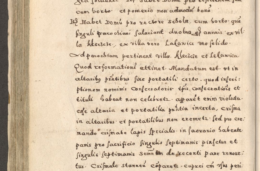 Zdjęcie nr 384 dla obiektu archiwalnego: Acta visitationis exterioris decanatuum Oswiecimensis, Novi Montis, Zatoriensis et Skamnesis ad archidiaconatum Cracoviensem pertinentium per R. D. Christophorum Kazimirski, nominatum episcopum Kijoviensem et praepositum Tarnoviensem ex commissione Illustr. Principis D. Georgii, divina miseratione S.R.E. tituli s. Sixti cardinalis presbiteri Radziwiłł nuncupati, episcopatus Cracoviensis administratoris perpetui, in Olica er Nieswież ducis a. D. 1598