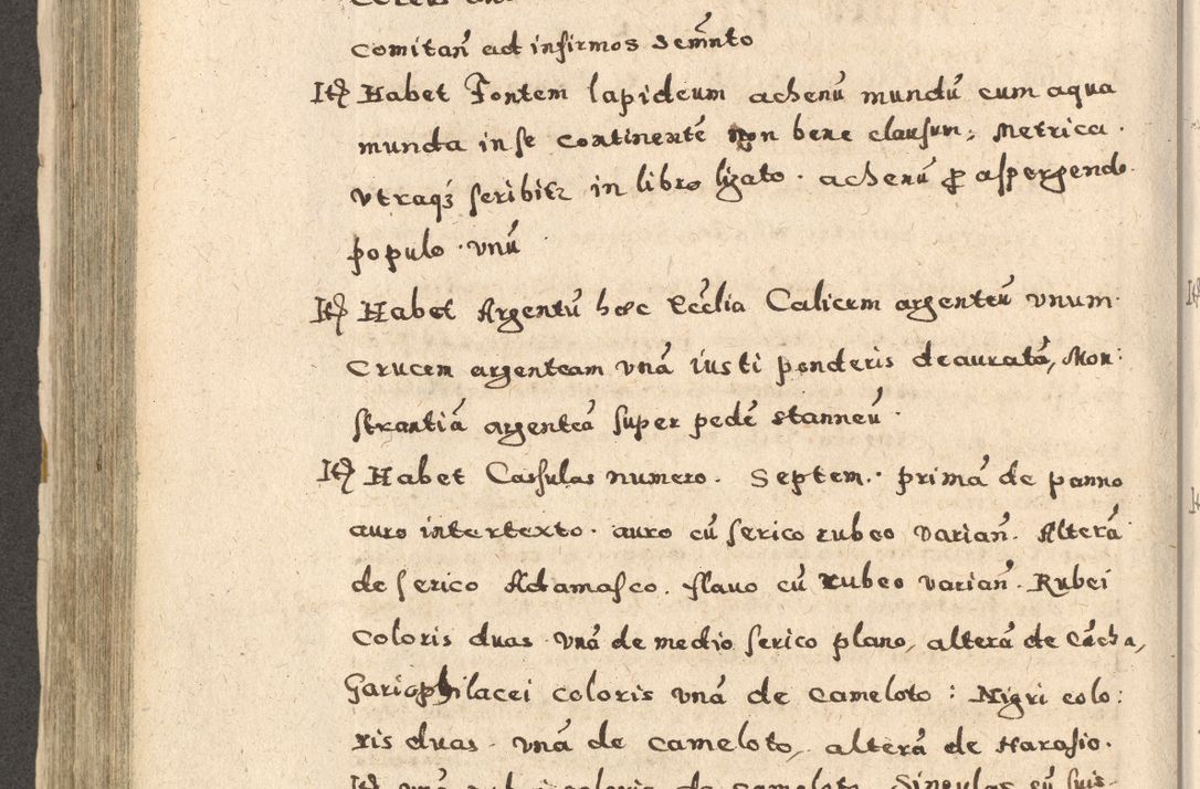 Zdjęcie nr 382 dla obiektu archiwalnego: Acta visitationis exterioris decanatuum Oswiecimensis, Novi Montis, Zatoriensis et Skamnesis ad archidiaconatum Cracoviensem pertinentium per R. D. Christophorum Kazimirski, nominatum episcopum Kijoviensem et praepositum Tarnoviensem ex commissione Illustr. Principis D. Georgii, divina miseratione S.R.E. tituli s. Sixti cardinalis presbiteri Radziwiłł nuncupati, episcopatus Cracoviensis administratoris perpetui, in Olica er Nieswież ducis a. D. 1598