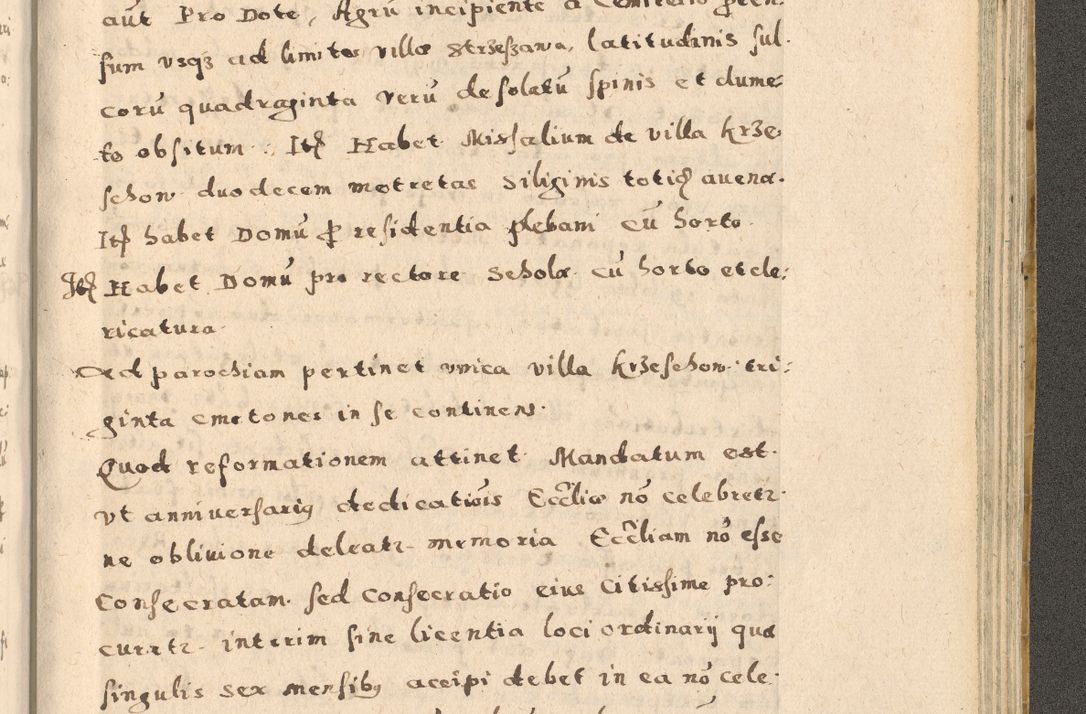 Zdjęcie nr 365 dla obiektu archiwalnego: Acta visitationis exterioris decanatuum Oswiecimensis, Novi Montis, Zatoriensis et Skamnesis ad archidiaconatum Cracoviensem pertinentium per R. D. Christophorum Kazimirski, nominatum episcopum Kijoviensem et praepositum Tarnoviensem ex commissione Illustr. Principis D. Georgii, divina miseratione S.R.E. tituli s. Sixti cardinalis presbiteri Radziwiłł nuncupati, episcopatus Cracoviensis administratoris perpetui, in Olica er Nieswież ducis a. D. 1598