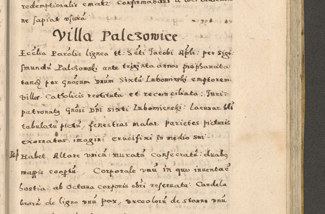 Zdjęcie nr 301 dla obiektu archiwalnego: Acta visitationis exterioris decanatuum Oswiecimensis, Novi Montis, Zatoriensis et Skamnesis ad archidiaconatum Cracoviensem pertinentium per R. D. Christophorum Kazimirski, nominatum episcopum Kijoviensem et praepositum Tarnoviensem ex commissione Illustr. Principis D. Georgii, divina miseratione S.R.E. tituli s. Sixti cardinalis presbiteri Radziwiłł nuncupati, episcopatus Cracoviensis administratoris perpetui, in Olica er Nieswież ducis a. D. 1598