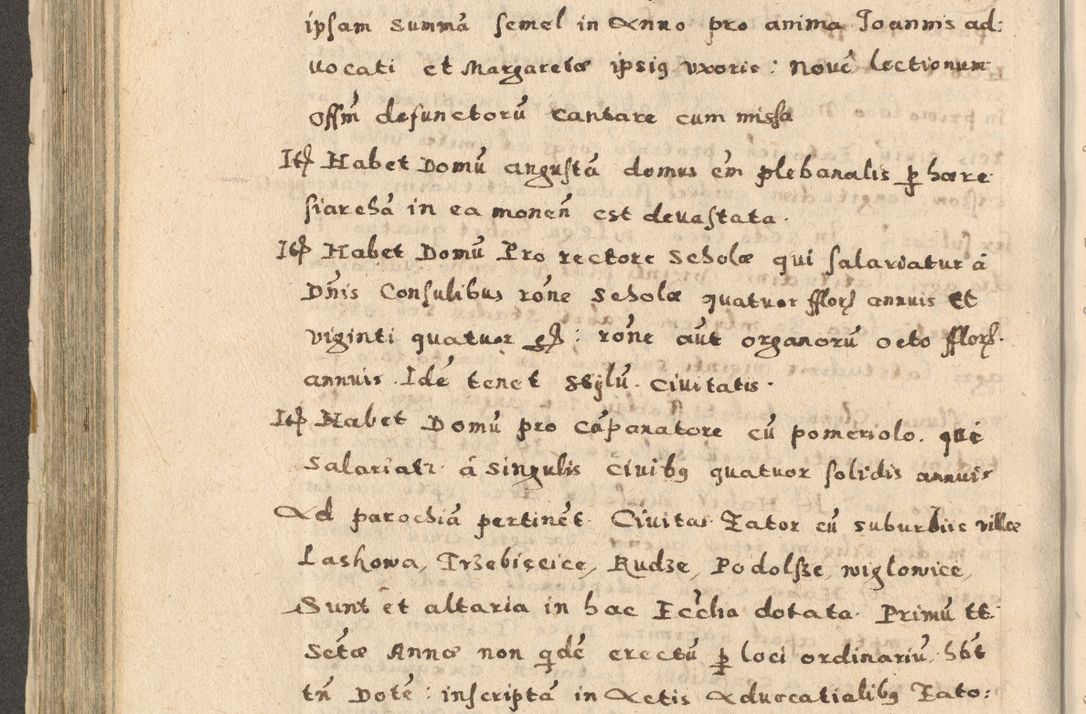 Zdjęcie nr 290 dla obiektu archiwalnego: Acta visitationis exterioris decanatuum Oswiecimensis, Novi Montis, Zatoriensis et Skamnesis ad archidiaconatum Cracoviensem pertinentium per R. D. Christophorum Kazimirski, nominatum episcopum Kijoviensem et praepositum Tarnoviensem ex commissione Illustr. Principis D. Georgii, divina miseratione S.R.E. tituli s. Sixti cardinalis presbiteri Radziwiłł nuncupati, episcopatus Cracoviensis administratoris perpetui, in Olica er Nieswież ducis a. D. 1598