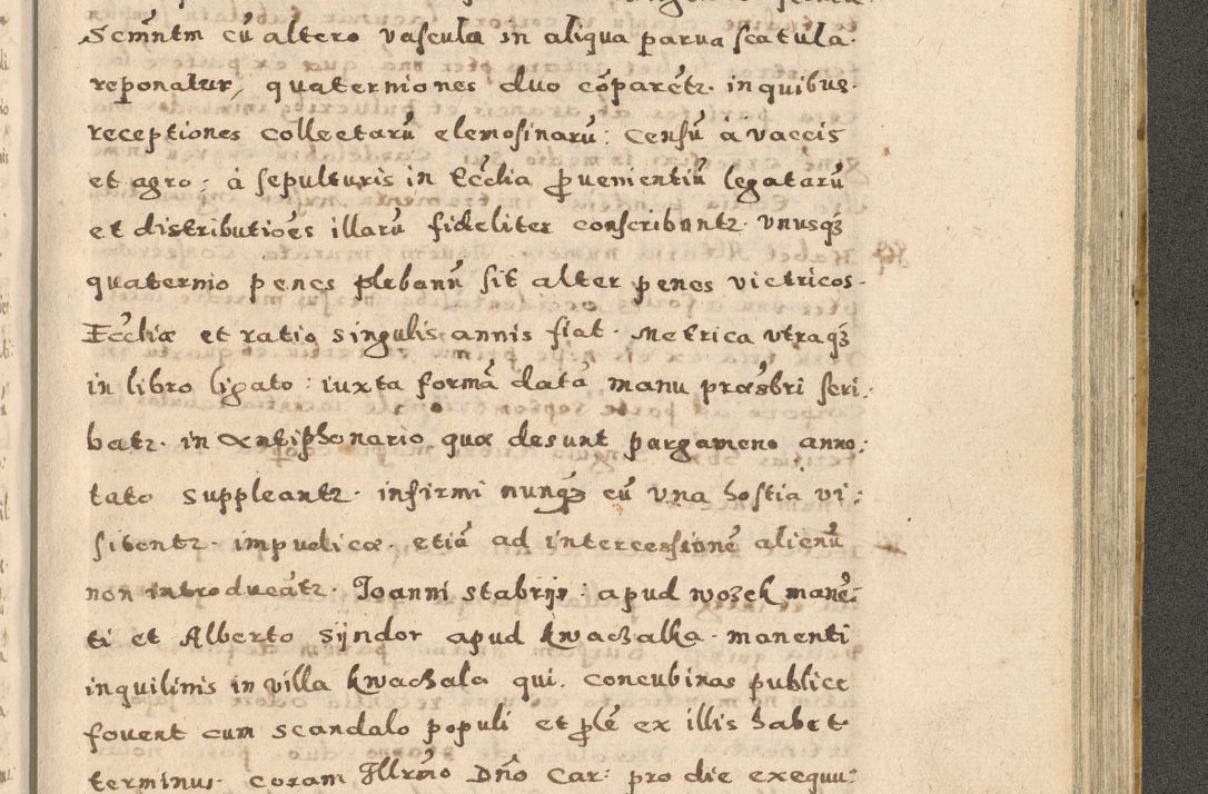 Zdjęcie nr 283 dla obiektu archiwalnego: Acta visitationis exterioris decanatuum Oswiecimensis, Novi Montis, Zatoriensis et Skamnesis ad archidiaconatum Cracoviensem pertinentium per R. D. Christophorum Kazimirski, nominatum episcopum Kijoviensem et praepositum Tarnoviensem ex commissione Illustr. Principis D. Georgii, divina miseratione S.R.E. tituli s. Sixti cardinalis presbiteri Radziwiłł nuncupati, episcopatus Cracoviensis administratoris perpetui, in Olica er Nieswież ducis a. D. 1598