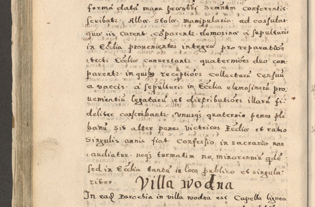 Zdjęcie nr 274 dla obiektu archiwalnego: Acta visitationis exterioris decanatuum Oswiecimensis, Novi Montis, Zatoriensis et Skamnesis ad archidiaconatum Cracoviensem pertinentium per R. D. Christophorum Kazimirski, nominatum episcopum Kijoviensem et praepositum Tarnoviensem ex commissione Illustr. Principis D. Georgii, divina miseratione S.R.E. tituli s. Sixti cardinalis presbiteri Radziwiłł nuncupati, episcopatus Cracoviensis administratoris perpetui, in Olica er Nieswież ducis a. D. 1598