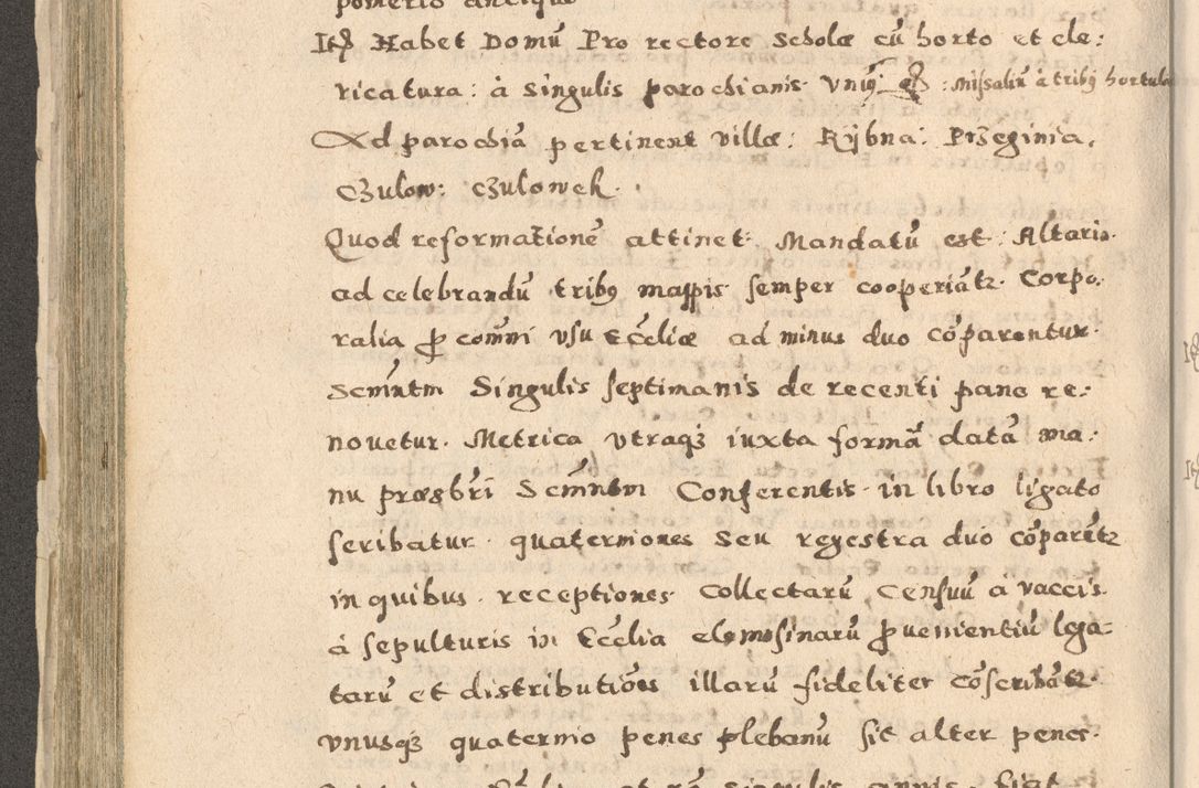 Zdjęcie nr 256 dla obiektu archiwalnego: Acta visitationis exterioris decanatuum Oswiecimensis, Novi Montis, Zatoriensis et Skamnesis ad archidiaconatum Cracoviensem pertinentium per R. D. Christophorum Kazimirski, nominatum episcopum Kijoviensem et praepositum Tarnoviensem ex commissione Illustr. Principis D. Georgii, divina miseratione S.R.E. tituli s. Sixti cardinalis presbiteri Radziwiłł nuncupati, episcopatus Cracoviensis administratoris perpetui, in Olica er Nieswież ducis a. D. 1598