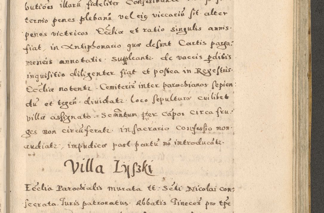 Zdjęcie nr 243 dla obiektu archiwalnego: Acta visitationis exterioris decanatuum Oswiecimensis, Novi Montis, Zatoriensis et Skamnesis ad archidiaconatum Cracoviensem pertinentium per R. D. Christophorum Kazimirski, nominatum episcopum Kijoviensem et praepositum Tarnoviensem ex commissione Illustr. Principis D. Georgii, divina miseratione S.R.E. tituli s. Sixti cardinalis presbiteri Radziwiłł nuncupati, episcopatus Cracoviensis administratoris perpetui, in Olica er Nieswież ducis a. D. 1598