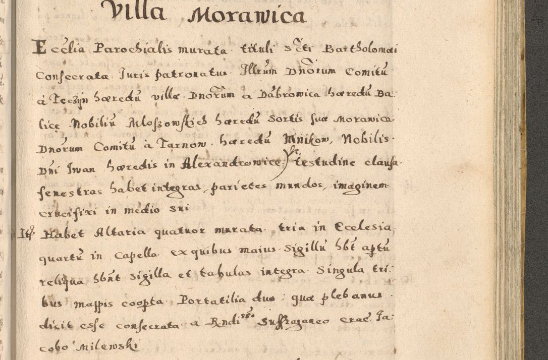Zdjęcie nr 237 dla obiektu archiwalnego: Acta visitationis exterioris decanatuum Oswiecimensis, Novi Montis, Zatoriensis et Skamnesis ad archidiaconatum Cracoviensem pertinentium per R. D. Christophorum Kazimirski, nominatum episcopum Kijoviensem et praepositum Tarnoviensem ex commissione Illustr. Principis D. Georgii, divina miseratione S.R.E. tituli s. Sixti cardinalis presbiteri Radziwiłł nuncupati, episcopatus Cracoviensis administratoris perpetui, in Olica er Nieswież ducis a. D. 1598