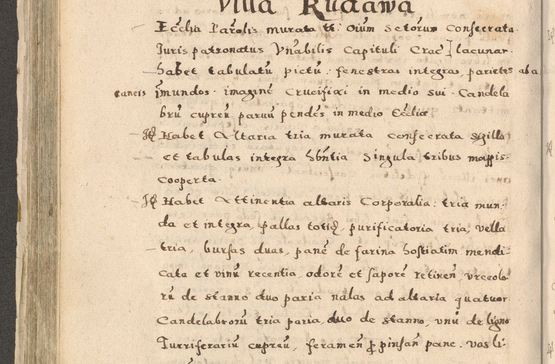 Zdjęcie nr 232 dla obiektu archiwalnego: Acta visitationis exterioris decanatuum Oswiecimensis, Novi Montis, Zatoriensis et Skamnesis ad archidiaconatum Cracoviensem pertinentium per R. D. Christophorum Kazimirski, nominatum episcopum Kijoviensem et praepositum Tarnoviensem ex commissione Illustr. Principis D. Georgii, divina miseratione S.R.E. tituli s. Sixti cardinalis presbiteri Radziwiłł nuncupati, episcopatus Cracoviensis administratoris perpetui, in Olica er Nieswież ducis a. D. 1598