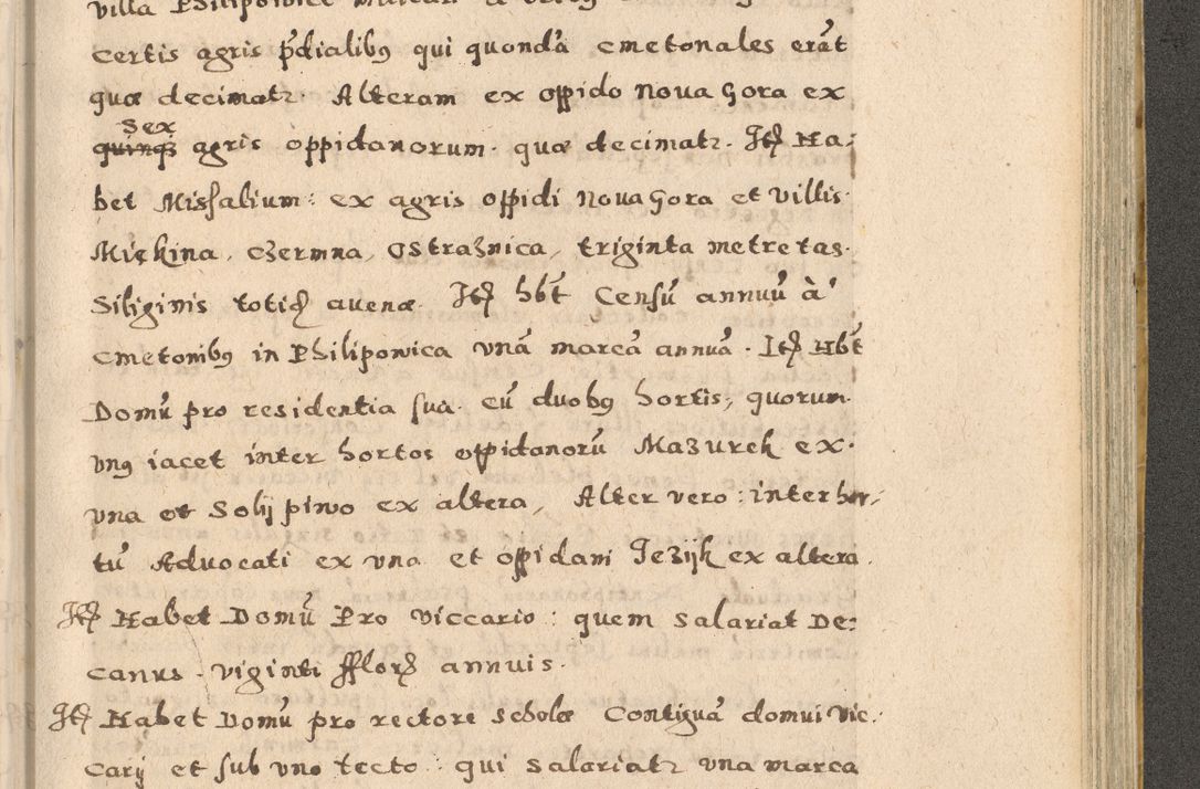 Zdjęcie nr 221 dla obiektu archiwalnego: Acta visitationis exterioris decanatuum Oswiecimensis, Novi Montis, Zatoriensis et Skamnesis ad archidiaconatum Cracoviensem pertinentium per R. D. Christophorum Kazimirski, nominatum episcopum Kijoviensem et praepositum Tarnoviensem ex commissione Illustr. Principis D. Georgii, divina miseratione S.R.E. tituli s. Sixti cardinalis presbiteri Radziwiłł nuncupati, episcopatus Cracoviensis administratoris perpetui, in Olica er Nieswież ducis a. D. 1598