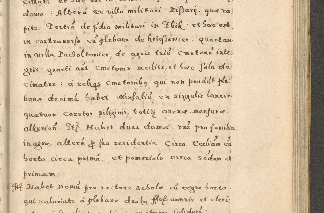 Zdjęcie nr 215 dla obiektu archiwalnego: Acta visitationis exterioris decanatuum Oswiecimensis, Novi Montis, Zatoriensis et Skamnesis ad archidiaconatum Cracoviensem pertinentium per R. D. Christophorum Kazimirski, nominatum episcopum Kijoviensem et praepositum Tarnoviensem ex commissione Illustr. Principis D. Georgii, divina miseratione S.R.E. tituli s. Sixti cardinalis presbiteri Radziwiłł nuncupati, episcopatus Cracoviensis administratoris perpetui, in Olica er Nieswież ducis a. D. 1598