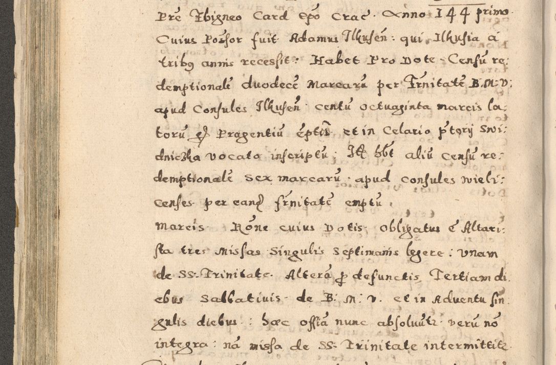 Zdjęcie nr 184 dla obiektu archiwalnego: Acta visitationis exterioris decanatuum Oswiecimensis, Novi Montis, Zatoriensis et Skamnesis ad archidiaconatum Cracoviensem pertinentium per R. D. Christophorum Kazimirski, nominatum episcopum Kijoviensem et praepositum Tarnoviensem ex commissione Illustr. Principis D. Georgii, divina miseratione S.R.E. tituli s. Sixti cardinalis presbiteri Radziwiłł nuncupati, episcopatus Cracoviensis administratoris perpetui, in Olica er Nieswież ducis a. D. 1598