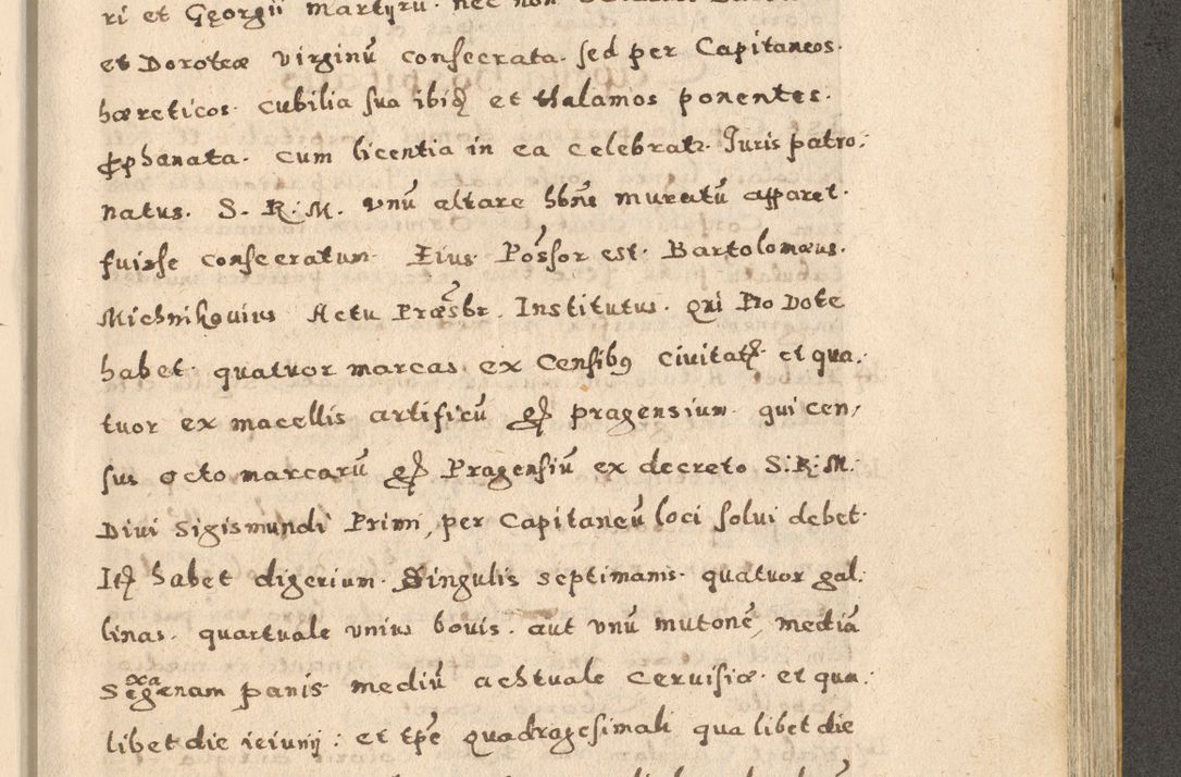 Zdjęcie nr 129 dla obiektu archiwalnego: Acta visitationis exterioris decanatuum Oswiecimensis, Novi Montis, Zatoriensis et Skamnesis ad archidiaconatum Cracoviensem pertinentium per R. D. Christophorum Kazimirski, nominatum episcopum Kijoviensem et praepositum Tarnoviensem ex commissione Illustr. Principis D. Georgii, divina miseratione S.R.E. tituli s. Sixti cardinalis presbiteri Radziwiłł nuncupati, episcopatus Cracoviensis administratoris perpetui, in Olica er Nieswież ducis a. D. 1598