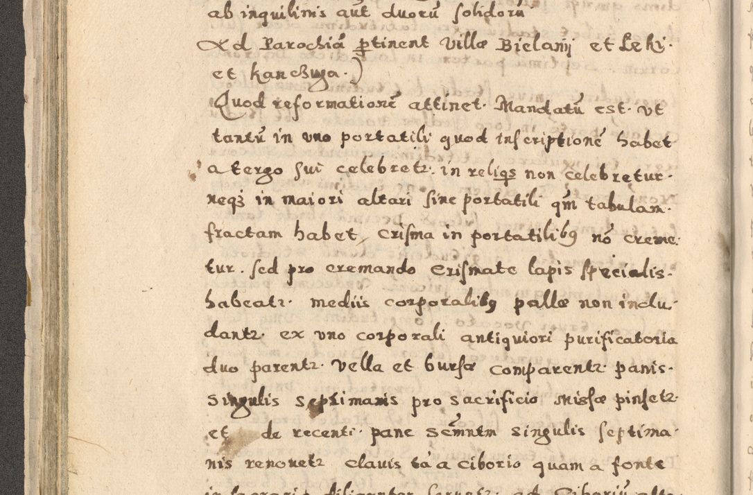 Zdjęcie nr 104 dla obiektu archiwalnego: Acta visitationis exterioris decanatuum Oswiecimensis, Novi Montis, Zatoriensis et Skamnesis ad archidiaconatum Cracoviensem pertinentium per R. D. Christophorum Kazimirski, nominatum episcopum Kijoviensem et praepositum Tarnoviensem ex commissione Illustr. Principis D. Georgii, divina miseratione S.R.E. tituli s. Sixti cardinalis presbiteri Radziwiłł nuncupati, episcopatus Cracoviensis administratoris perpetui, in Olica er Nieswież ducis a. D. 1598