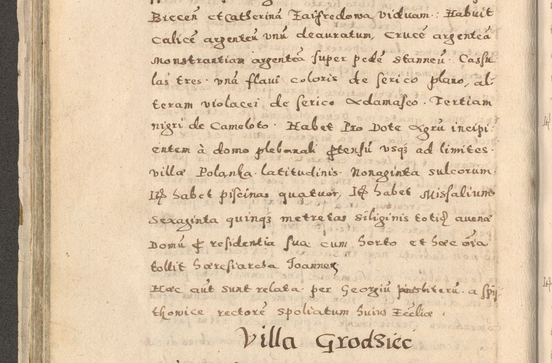 Zdjęcie nr 106 dla obiektu archiwalnego: Acta visitationis exterioris decanatuum Oswiecimensis, Novi Montis, Zatoriensis et Skamnesis ad archidiaconatum Cracoviensem pertinentium per R. D. Christophorum Kazimirski, nominatum episcopum Kijoviensem et praepositum Tarnoviensem ex commissione Illustr. Principis D. Georgii, divina miseratione S.R.E. tituli s. Sixti cardinalis presbiteri Radziwiłł nuncupati, episcopatus Cracoviensis administratoris perpetui, in Olica er Nieswież ducis a. D. 1598
