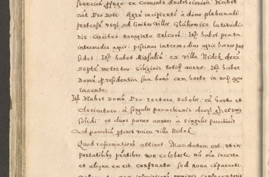 Zdjęcie nr 98 dla obiektu archiwalnego: Acta visitationis exterioris decanatuum Oswiecimensis, Novi Montis, Zatoriensis et Skamnesis ad archidiaconatum Cracoviensem pertinentium per R. D. Christophorum Kazimirski, nominatum episcopum Kijoviensem et praepositum Tarnoviensem ex commissione Illustr. Principis D. Georgii, divina miseratione S.R.E. tituli s. Sixti cardinalis presbiteri Radziwiłł nuncupati, episcopatus Cracoviensis administratoris perpetui, in Olica er Nieswież ducis a. D. 1598