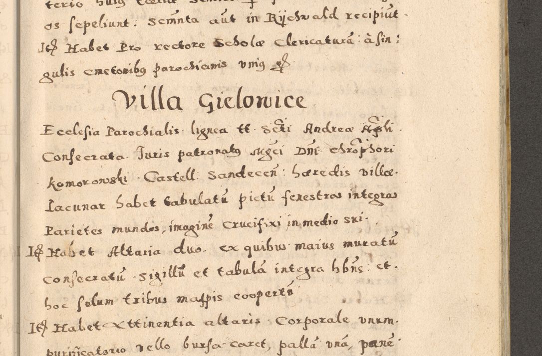 Zdjęcie nr 61 dla obiektu archiwalnego: Acta visitationis exterioris decanatuum Oswiecimensis, Novi Montis, Zatoriensis et Skamnesis ad archidiaconatum Cracoviensem pertinentium per R. D. Christophorum Kazimirski, nominatum episcopum Kijoviensem et praepositum Tarnoviensem ex commissione Illustr. Principis D. Georgii, divina miseratione S.R.E. tituli s. Sixti cardinalis presbiteri Radziwiłł nuncupati, episcopatus Cracoviensis administratoris perpetui, in Olica er Nieswież ducis a. D. 1598