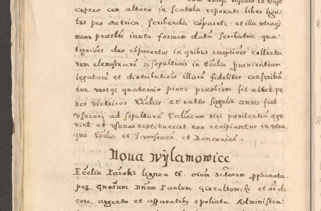 Zdjęcie nr 34 dla obiektu archiwalnego: Acta visitationis exterioris decanatuum Oswiecimensis, Novi Montis, Zatoriensis et Skamnesis ad archidiaconatum Cracoviensem pertinentium per R. D. Christophorum Kazimirski, nominatum episcopum Kijoviensem et praepositum Tarnoviensem ex commissione Illustr. Principis D. Georgii, divina miseratione S.R.E. tituli s. Sixti cardinalis presbiteri Radziwiłł nuncupati, episcopatus Cracoviensis administratoris perpetui, in Olica er Nieswież ducis a. D. 1598