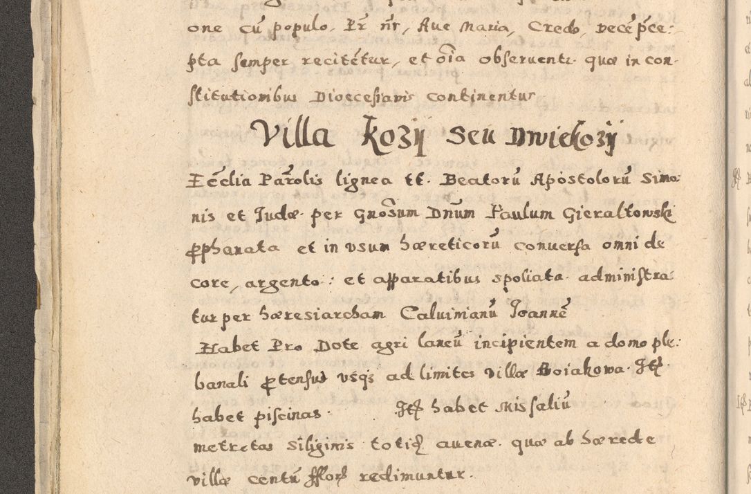 Zdjęcie nr 38 dla obiektu archiwalnego: Acta visitationis exterioris decanatuum Oswiecimensis, Novi Montis, Zatoriensis et Skamnesis ad archidiaconatum Cracoviensem pertinentium per R. D. Christophorum Kazimirski, nominatum episcopum Kijoviensem et praepositum Tarnoviensem ex commissione Illustr. Principis D. Georgii, divina miseratione S.R.E. tituli s. Sixti cardinalis presbiteri Radziwiłł nuncupati, episcopatus Cracoviensis administratoris perpetui, in Olica er Nieswież ducis a. D. 1598