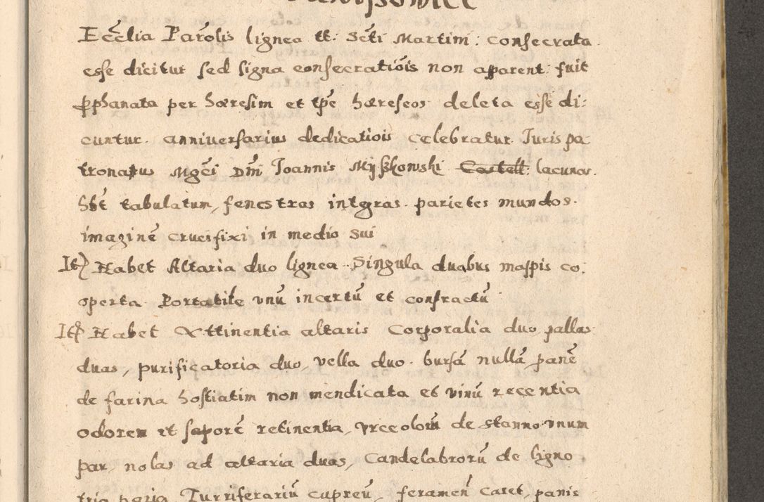 Zdjęcie nr 31 dla obiektu archiwalnego: Acta visitationis exterioris decanatuum Oswiecimensis, Novi Montis, Zatoriensis et Skamnesis ad archidiaconatum Cracoviensem pertinentium per R. D. Christophorum Kazimirski, nominatum episcopum Kijoviensem et praepositum Tarnoviensem ex commissione Illustr. Principis D. Georgii, divina miseratione S.R.E. tituli s. Sixti cardinalis presbiteri Radziwiłł nuncupati, episcopatus Cracoviensis administratoris perpetui, in Olica er Nieswież ducis a. D. 1598