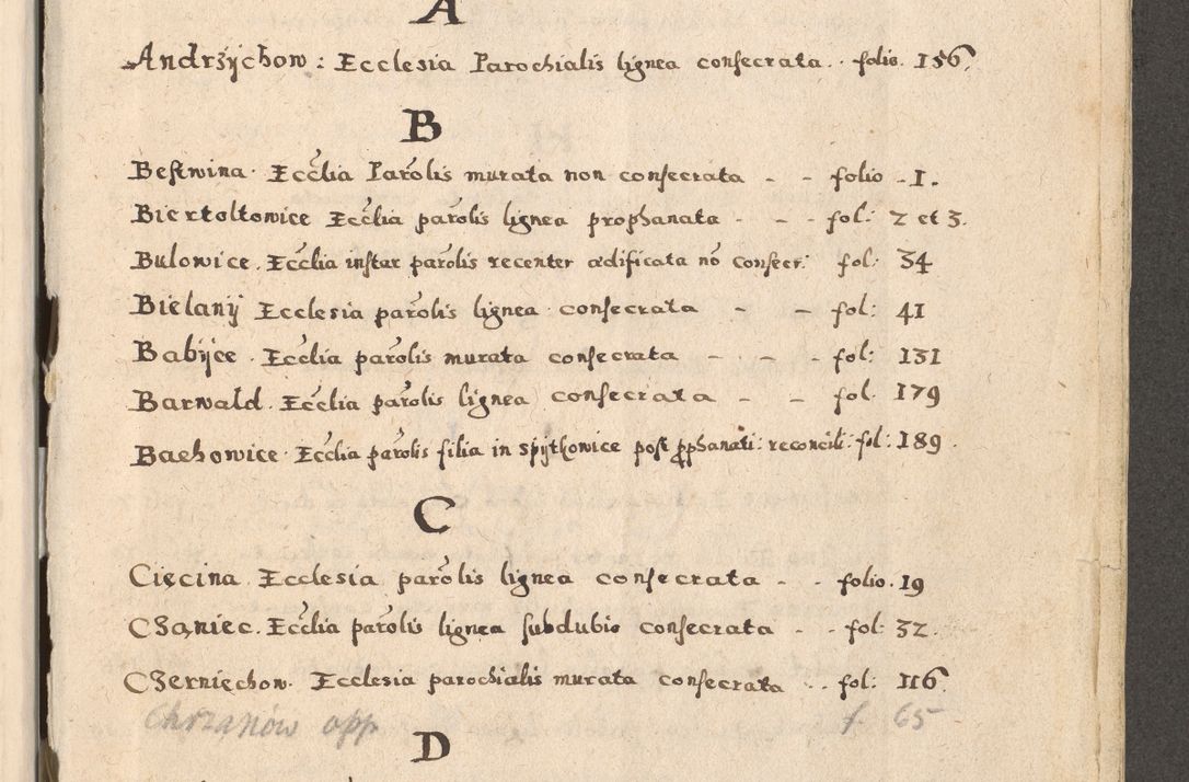 Zdjęcie nr 13 dla obiektu archiwalnego: Acta visitationis exterioris decanatuum Oswiecimensis, Novi Montis, Zatoriensis et Skamnesis ad archidiaconatum Cracoviensem pertinentium per R. D. Christophorum Kazimirski, nominatum episcopum Kijoviensem et praepositum Tarnoviensem ex commissione Illustr. Principis D. Georgii, divina miseratione S.R.E. tituli s. Sixti cardinalis presbiteri Radziwiłł nuncupati, episcopatus Cracoviensis administratoris perpetui, in Olica er Nieswież ducis a. D. 1598