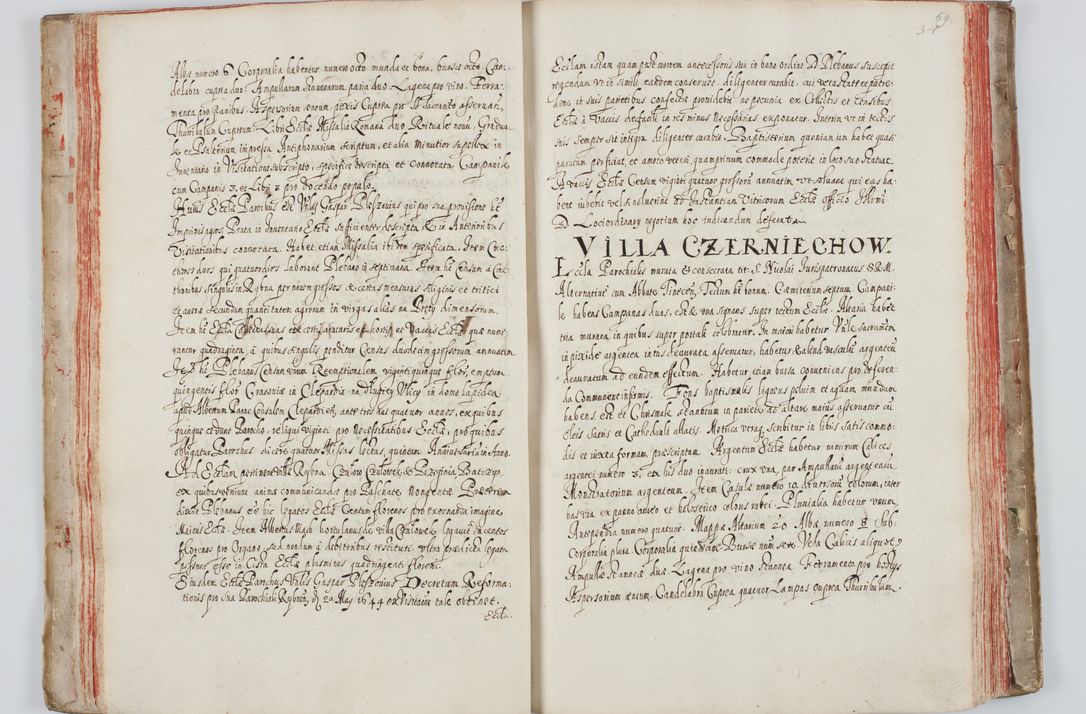 Zdjęcie nr 43 dla obiektu archiwalnego: Liber visitationum a R. D. Joanne Tarnowski, archidiacono Cracoviensi visitatarum ecclesiarum parachialium in decanatibus: Novi Monte, Scavinensi, Zatoriensi, Żiwecensi et Oswiecimensi in annis 1644 - 1647 expeditarum.