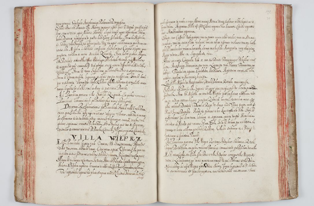 Zdjęcie nr 90 dla obiektu archiwalnego: Liber visitationum a R. D. Joanne Tarnowski, archidiacono Cracoviensi visitatarum ecclesiarum parachialium in decanatibus: Novi Monte, Scavinensi, Zatoriensi, Żiwecensi et Oswiecimensi in annis 1644 - 1647 expeditarum.