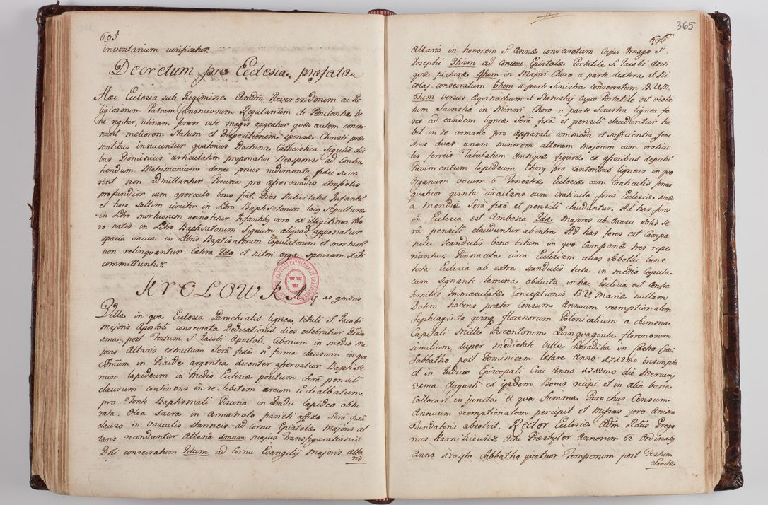 Zdjęcie nr 377 dla obiektu archiwalnego: Wizytacja kanoniczna przeprowadzona w dn. 28 kwietnia 1728 r. przez bpa Michała Kunickiego...