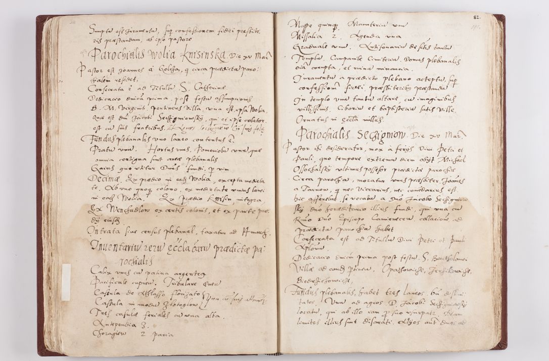 Zdjęcie nr 102 dla obiektu archiwalnego: Liber visitationis ecclesiarum in civitate ac Dioecesi Cracoviensi consistentium... Philippi Padniwski Ep. Crac. 1565.