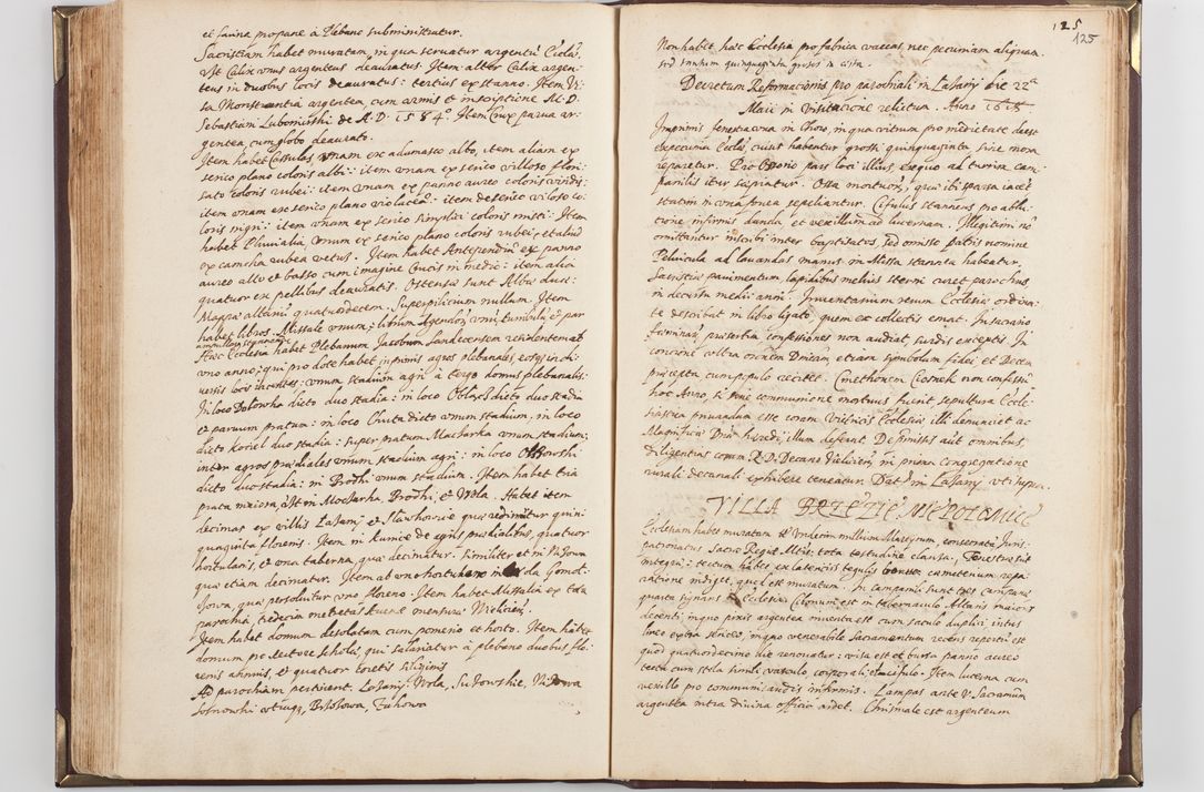 Zdjęcie nr 133 dla obiektu archiwalnego: Acta visitationis exterioris decanatus Skavinensis, Novi Montis, Oswencimensis, Zatoriensis, ad archidiaconatum Cracoviensem, prothonotarium apostolicum in a. D. 1617 authoritate ordinaria factae sub felicibus auspiciis R. D. Martini Szyszkowski, episcopi Cracobiensis, ducis Severiensis. Visitatio ecclesiae Collegiate Skarbimiriensis die 9 mesis Decembris anni 1617 ex speciali commissione Episcopi ordinarii facta kk. 106 - 110. Visitatio decanatus Wielicensis a. D. 1618 per R. D. Joannem Foxium, archidiaconum Cracoviensem
