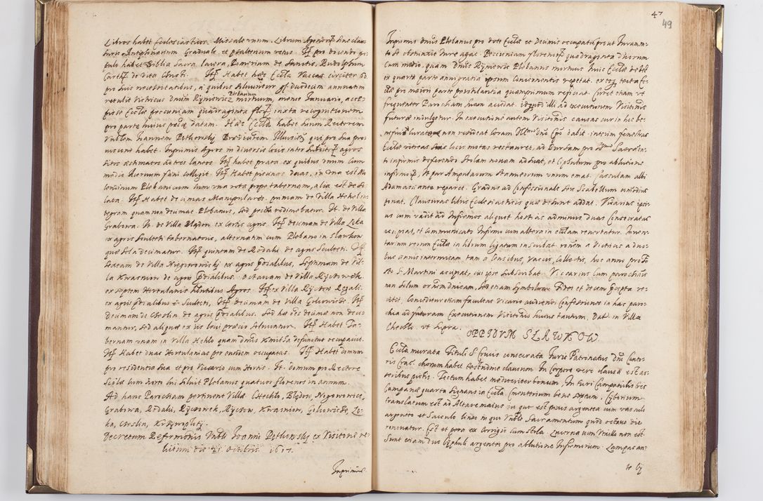 Zdjęcie nr 55 dla obiektu archiwalnego: Acta visitationis exterioris decanatus Skavinensis, Novi Montis, Oswencimensis, Zatoriensis, ad archidiaconatum Cracoviensem, prothonotarium apostolicum in a. D. 1617 authoritate ordinaria factae sub felicibus auspiciis R. D. Martini Szyszkowski, episcopi Cracobiensis, ducis Severiensis. Visitatio ecclesiae Collegiate Skarbimiriensis die 9 mesis Decembris anni 1617 ex speciali commissione Episcopi ordinarii facta kk. 106 - 110. Visitatio decanatus Wielicensis a. D. 1618 per R. D. Joannem Foxium, archidiaconum Cracoviensem