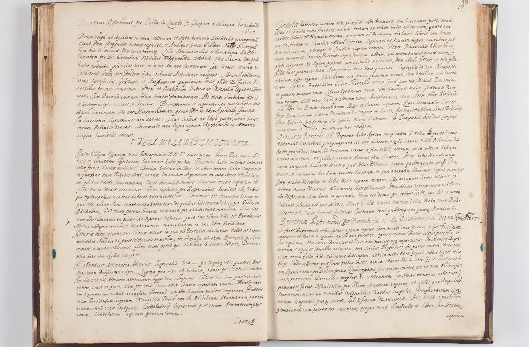Zdjęcie nr 24 dla obiektu archiwalnego: Acta visitationis exterioris decanatus Skavinensis, Novi Montis, Oswencimensis, Zatoriensis, ad archidiaconatum Cracoviensem, prothonotarium apostolicum in a. D. 1617 authoritate ordinaria factae sub felicibus auspiciis R. D. Martini Szyszkowski, episcopi Cracobiensis, ducis Severiensis. Visitatio ecclesiae Collegiate Skarbimiriensis die 9 mesis Decembris anni 1617 ex speciali commissione Episcopi ordinarii facta kk. 106 - 110. Visitatio decanatus Wielicensis a. D. 1618 per R. D. Joannem Foxium, archidiaconum Cracoviensem