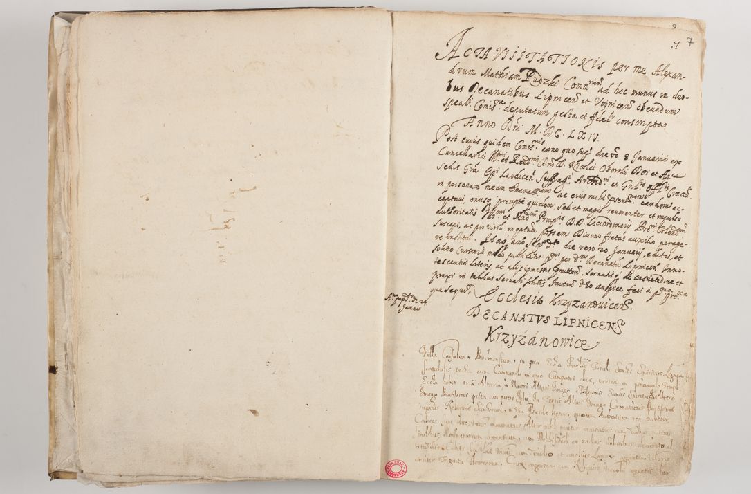 Zdjęcie nr 13 dla obiektu archiwalnego: Acta visitationis per me Alexandrum Mathiam Rudzki Commissarium ad hoc nunus in dusbus decanatibus Lipnicensis et Voynicensis 