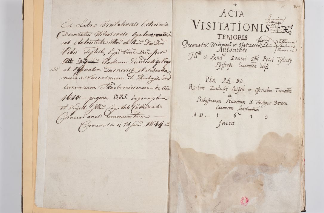 Zdjęcie nr 6 dla obiektu archiwalnego: Acta visitationis exterioris decanatus Witoviensis, Opatovecensis, Skavinensis, Zatoriensis, Kiiensis, Oswencimensis, Wolbromensis, Skalensis, Pacanoviensis et Sokoliensis authoritate R. D. Petri Tylicki, episcopi Cracoviensis per R. D. Rochum Zardecki, praepositum et officialem Tarnoviensem et Sebastianum Nucerium, s. Theologiae doctorem, canonicum Scarbimiriensem a. D. 1610 facta. Pag. 255 - 264 visitatio ecclesiae parochialis in Szydłowiec ex anno 1614