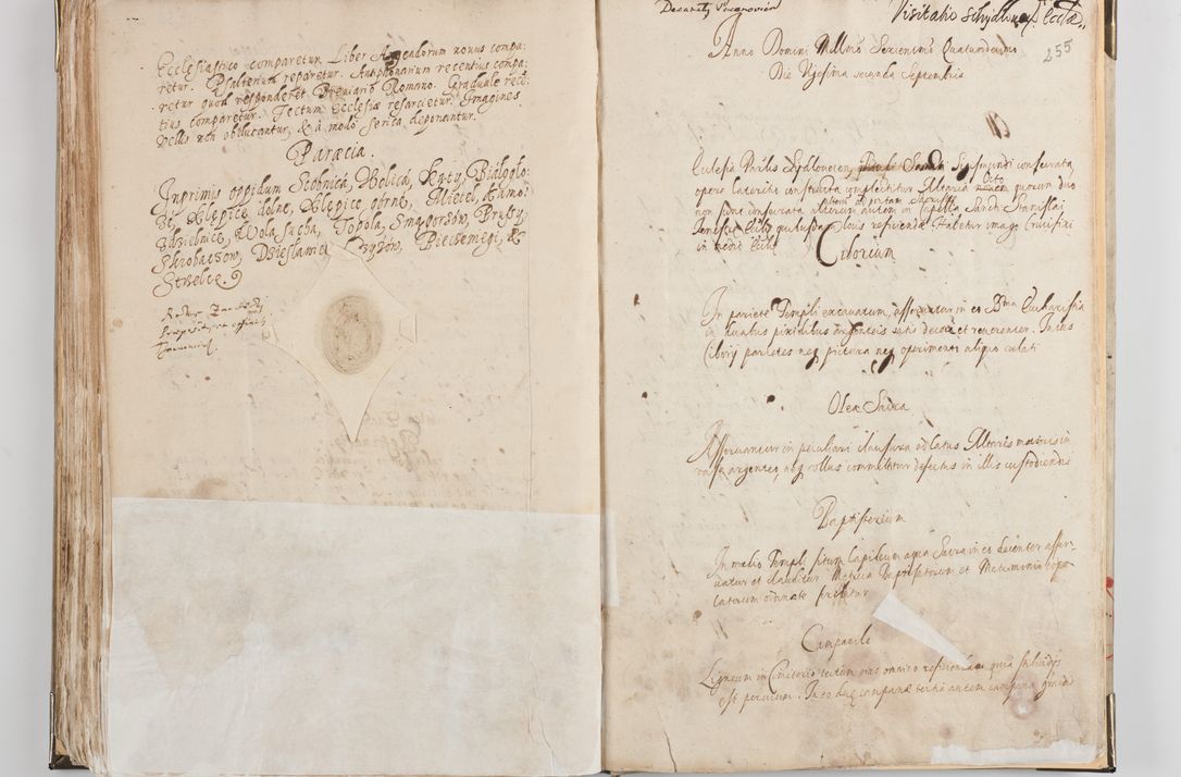 Zdjęcie nr 136 dla obiektu archiwalnego: Acta visitationis exterioris decanatus Witoviensis, Opatovecensis, Skavinensis, Zatoriensis, Kiiensis, Oswencimensis, Wolbromensis, Skalensis, Pacanoviensis et Sokoliensis authoritate R. D. Petri Tylicki, episcopi Cracoviensis per R. D. Rochum Zardecki, praepositum et officialem Tarnoviensem et Sebastianum Nucerium, s. Theologiae doctorem, canonicum Scarbimiriensem a. D. 1610 facta. Pag. 255 - 264 visitatio ecclesiae parochialis in Szydłowiec ex anno 1614