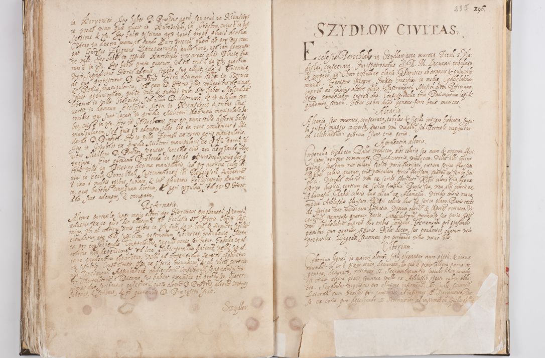 Zdjęcie nr 126 dla obiektu archiwalnego: Acta visitationis exterioris decanatus Witoviensis, Opatovecensis, Skavinensis, Zatoriensis, Kiiensis, Oswencimensis, Wolbromensis, Skalensis, Pacanoviensis et Sokoliensis authoritate R. D. Petri Tylicki, episcopi Cracoviensis per R. D. Rochum Zardecki, praepositum et officialem Tarnoviensem et Sebastianum Nucerium, s. Theologiae doctorem, canonicum Scarbimiriensem a. D. 1610 facta. Pag. 255 - 264 visitatio ecclesiae parochialis in Szydłowiec ex anno 1614