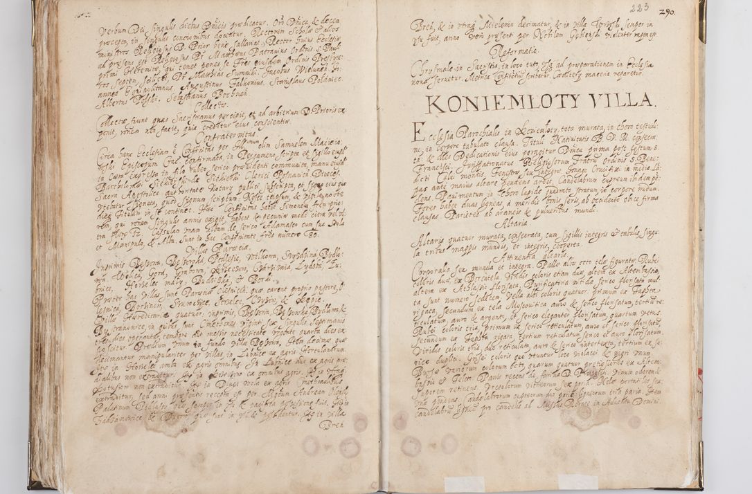 Zdjęcie nr 120 dla obiektu archiwalnego: Acta visitationis exterioris decanatus Witoviensis, Opatovecensis, Skavinensis, Zatoriensis, Kiiensis, Oswencimensis, Wolbromensis, Skalensis, Pacanoviensis et Sokoliensis authoritate R. D. Petri Tylicki, episcopi Cracoviensis per R. D. Rochum Zardecki, praepositum et officialem Tarnoviensem et Sebastianum Nucerium, s. Theologiae doctorem, canonicum Scarbimiriensem a. D. 1610 facta. Pag. 255 - 264 visitatio ecclesiae parochialis in Szydłowiec ex anno 1614