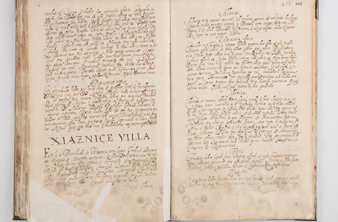 Zdjęcie nr 115 dla obiektu archiwalnego: Acta visitationis exterioris decanatus Witoviensis, Opatovecensis, Skavinensis, Zatoriensis, Kiiensis, Oswencimensis, Wolbromensis, Skalensis, Pacanoviensis et Sokoliensis authoritate R. D. Petri Tylicki, episcopi Cracoviensis per R. D. Rochum Zardecki, praepositum et officialem Tarnoviensem et Sebastianum Nucerium, s. Theologiae doctorem, canonicum Scarbimiriensem a. D. 1610 facta. Pag. 255 - 264 visitatio ecclesiae parochialis in Szydłowiec ex anno 1614