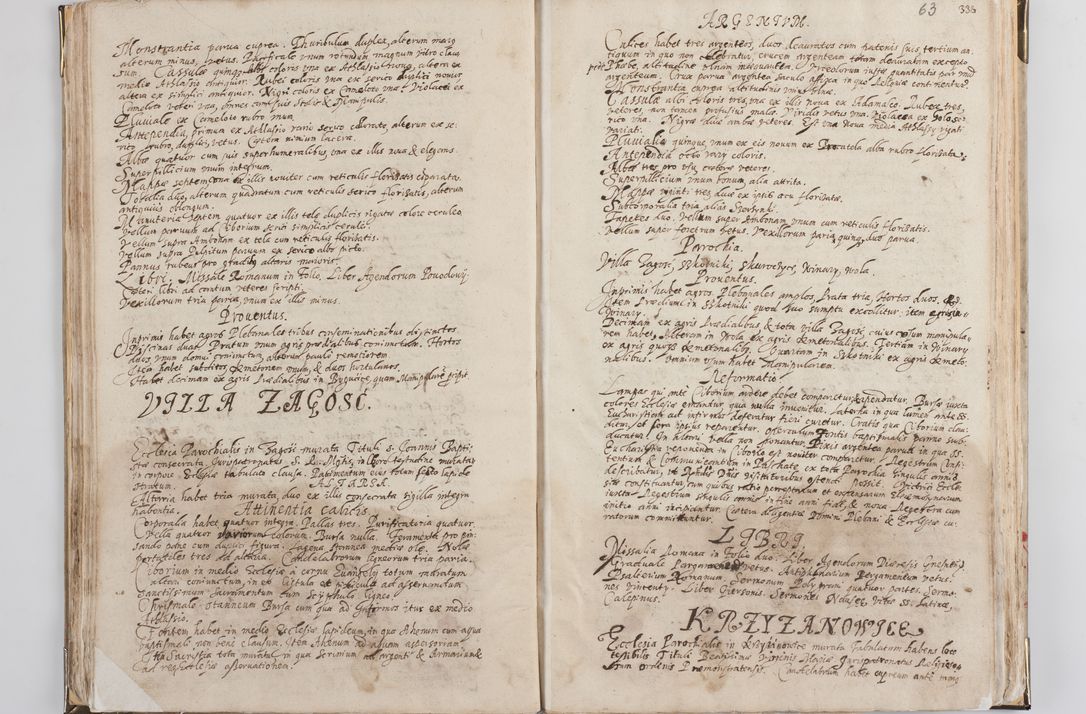 Zdjęcie nr 39 dla obiektu archiwalnego: Acta visitationis exterioris decanatus Witoviensis, Opatovecensis, Skavinensis, Zatoriensis, Kiiensis, Oswencimensis, Wolbromensis, Skalensis, Pacanoviensis et Sokoliensis authoritate R. D. Petri Tylicki, episcopi Cracoviensis per R. D. Rochum Zardecki, praepositum et officialem Tarnoviensem et Sebastianum Nucerium, s. Theologiae doctorem, canonicum Scarbimiriensem a. D. 1610 facta. Pag. 255 - 264 visitatio ecclesiae parochialis in Szydłowiec ex anno 1614