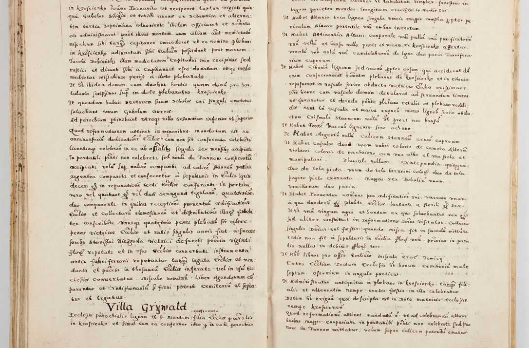 Zdjęcie nr 66 dla obiektu archiwalnego: Acta visitationis exterioris decanatuum Boboviensis, Sandecensis, Novi Fori ad Archidiaconatum Sandecensem pertinentium. Per venerabilem Christophorum Cazimirski praepositum Tarnoviensis ex comissione Illustrissimi Principis et Domini Domini Georgii Divina Miseratione S. R. Eccliae Tituli S. Sixti. Card. Praesbyteri Radziwił nuncupati Episcopatus Cracoviensis et Ducatus Severien administratoris perpertui in Olica et Nieswierz Ducis Anno Domini M.D.XC Sexto Pontificus SS Domini Domini Nostri Clementis Octavi Papae Anno in dictiae nona facta seu expedita