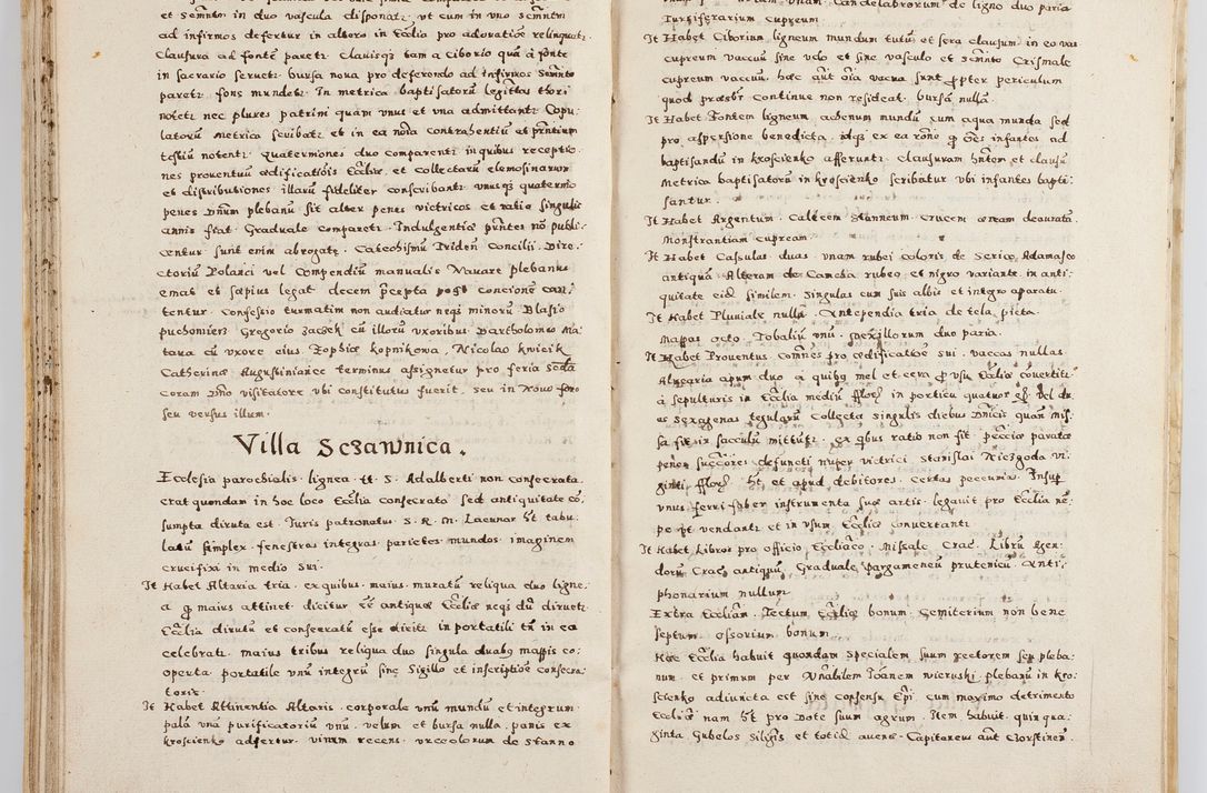 Zdjęcie nr 65 dla obiektu archiwalnego: Acta visitationis exterioris decanatuum Boboviensis, Sandecensis, Novi Fori ad Archidiaconatum Sandecensem pertinentium. Per venerabilem Christophorum Cazimirski praepositum Tarnoviensis ex comissione Illustrissimi Principis et Domini Domini Georgii Divina Miseratione S. R. Eccliae Tituli S. Sixti. Card. Praesbyteri Radziwił nuncupati Episcopatus Cracoviensis et Ducatus Severien administratoris perpertui in Olica et Nieswierz Ducis Anno Domini M.D.XC Sexto Pontificus SS Domini Domini Nostri Clementis Octavi Papae Anno in dictiae nona facta seu expedita