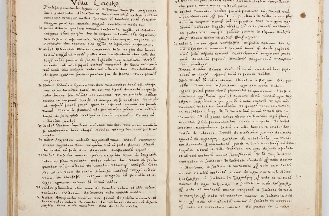 Zdjęcie nr 59 dla obiektu archiwalnego: Acta visitationis exterioris decanatuum Boboviensis, Sandecensis, Novi Fori ad Archidiaconatum Sandecensem pertinentium. Per venerabilem Christophorum Cazimirski praepositum Tarnoviensis ex comissione Illustrissimi Principis et Domini Domini Georgii Divina Miseratione S. R. Eccliae Tituli S. Sixti. Card. Praesbyteri Radziwił nuncupati Episcopatus Cracoviensis et Ducatus Severien administratoris perpertui in Olica et Nieswierz Ducis Anno Domini M.D.XC Sexto Pontificus SS Domini Domini Nostri Clementis Octavi Papae Anno in dictiae nona facta seu expedita