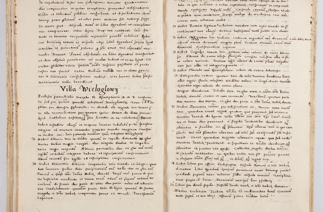 Zdjęcie nr 46 dla obiektu archiwalnego: Acta visitationis exterioris decanatuum Boboviensis, Sandecensis, Novi Fori ad Archidiaconatum Sandecensem pertinentium. Per venerabilem Christophorum Cazimirski praepositum Tarnoviensis ex comissione Illustrissimi Principis et Domini Domini Georgii Divina Miseratione S. R. Eccliae Tituli S. Sixti. Card. Praesbyteri Radziwił nuncupati Episcopatus Cracoviensis et Ducatus Severien administratoris perpertui in Olica et Nieswierz Ducis Anno Domini M.D.XC Sexto Pontificus SS Domini Domini Nostri Clementis Octavi Papae Anno in dictiae nona facta seu expedita