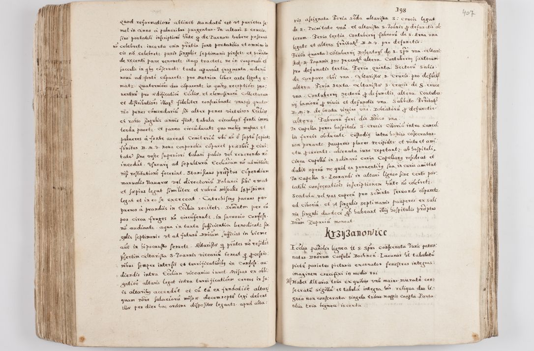 Zdjęcie nr 219 dla obiektu archiwalnego: Acta visitationis exterioris decanatuum Tarnoviensis, Dobcicensis, Woynicensis, Opatowiensis, Lypnicensis et Wielicensis ad Archidiaconatum Cracoviensis pertinentium per venerabilem Christophorum Cazimirski Praepositum Tarnoviensis mandato Illustrissimi Principis et Domini Domini Georgini Divina Miseratione S. R. Ecclessia Tituli S. Sixti Card. Praesbyteri Rzadziwł nuncupati Episcopatus Cracoviensis et Ducatus Severiensis administratoris perpetui in Olica et Neswiesz Ducis et ex commissione admodum Rndi. Dni. D. Stanislai Crasinski Archidiaconi in spiritualibus vicarii et generalis officialis Cracoviensis etc. etc.