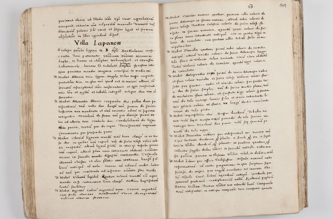 Zdjęcie nr 79 dla obiektu archiwalnego: Acta visitationis exterioris decanatuum Tarnoviensis, Dobcicensis, Woynicensis, Opatowiensis, Lypnicensis et Wielicensis ad Archidiaconatum Cracoviensis pertinentium per venerabilem Christophorum Cazimirski Praepositum Tarnoviensis mandato Illustrissimi Principis et Domini Domini Georgini Divina Miseratione S. R. Ecclessia Tituli S. Sixti Card. Praesbyteri Rzadziwł nuncupati Episcopatus Cracoviensis et Ducatus Severiensis administratoris perpetui in Olica et Neswiesz Ducis et ex commissione admodum Rndi. Dni. D. Stanislai Crasinski Archidiaconi in spiritualibus vicarii et generalis officialis Cracoviensis etc. etc.