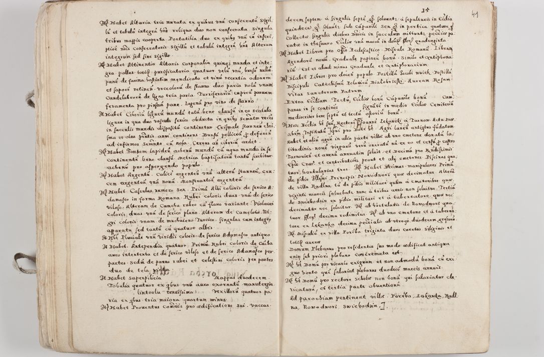 Zdjęcie nr 28 dla obiektu archiwalnego: Acta visitationis exterioris decanatuum Tarnoviensis, Dobcicensis, Woynicensis, Opatowiensis, Lypnicensis et Wielicensis ad Archidiaconatum Cracoviensis pertinentium per venerabilem Christophorum Cazimirski Praepositum Tarnoviensis mandato Illustrissimi Principis et Domini Domini Georgini Divina Miseratione S. R. Ecclessia Tituli S. Sixti Card. Praesbyteri Rzadziwł nuncupati Episcopatus Cracoviensis et Ducatus Severiensis administratoris perpetui in Olica et Neswiesz Ducis et ex commissione admodum Rndi. Dni. D. Stanislai Crasinski Archidiaconi in spiritualibus vicarii et generalis officialis Cracoviensis etc. etc.