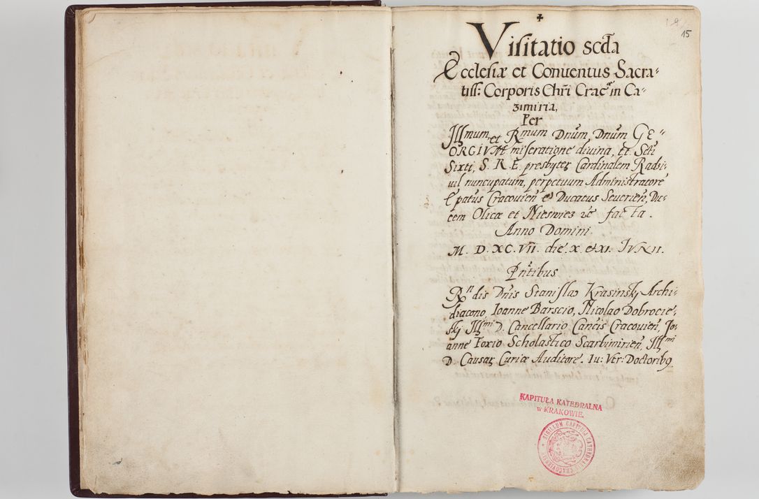Zdjęcie nr 12 dla obiektu archiwalnego: Visitatio seconda Ecclesiae et Conventus Sacra tituli Corporis Christi Cracoviae in Cazimiria
