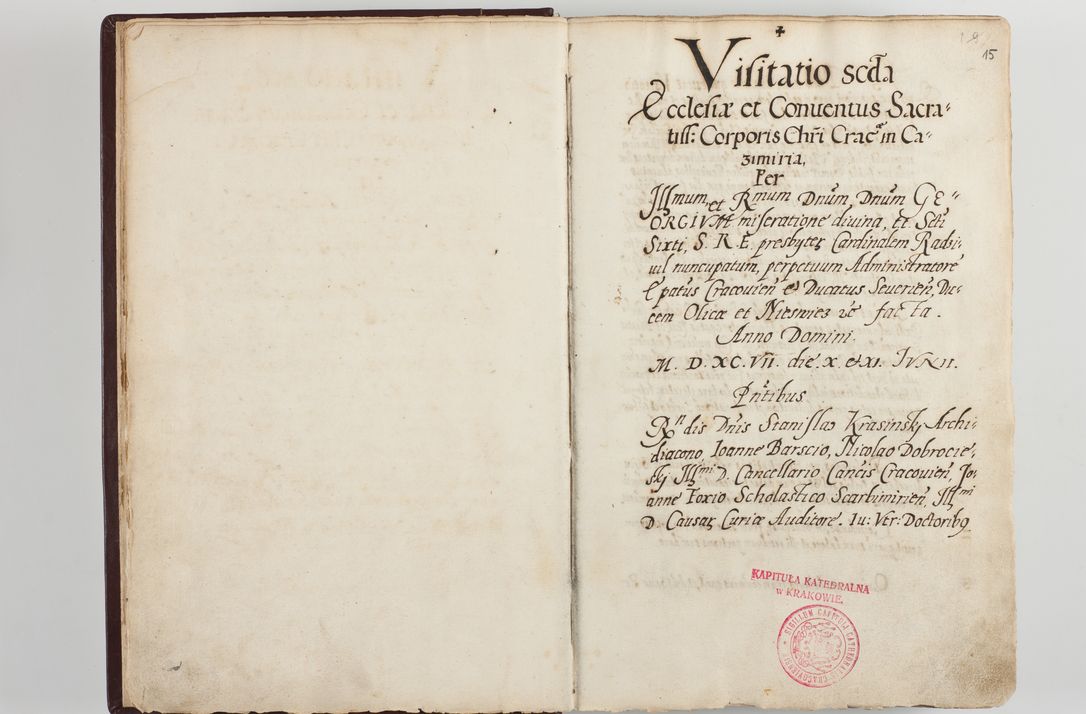Zdjęcie nr 11 dla obiektu archiwalnego: Visitatio seconda Ecclesiae et Conventus Sacra tituli Corporis Christi Cracoviae in Cazimiria