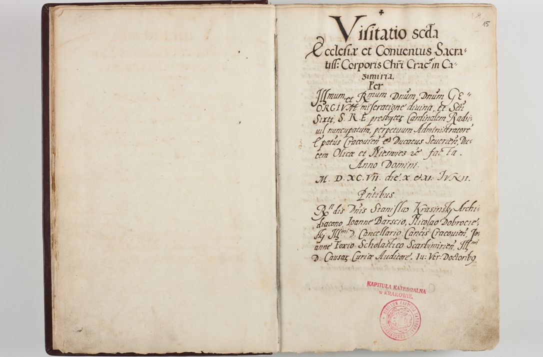 Zdjęcie nr 13 dla obiektu archiwalnego: Visitatio seconda Ecclesiae et Conventus Sacra tituli Corporis Christi Cracoviae in Cazimiria