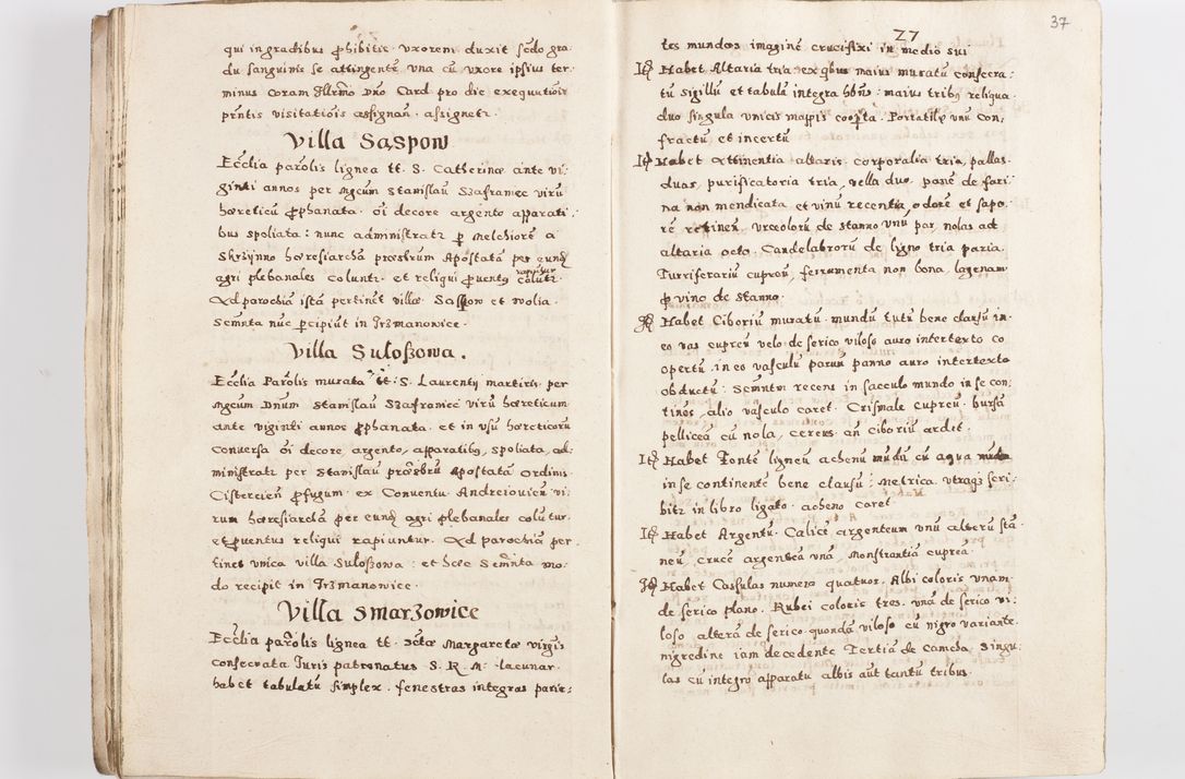 Zdjęcie nr 40 dla obiektu archiwalnego: Acta visitationis exterioris decanatuum Skalnensis, Wolbromensis, Leloviensis, Bytomiensis et Plesnensis ad Archid. Crac. pertinentium per R. D. Christoph. Kazimirski, Ep. Kijov Praep. Tarnov. a. D. 1598 factae.